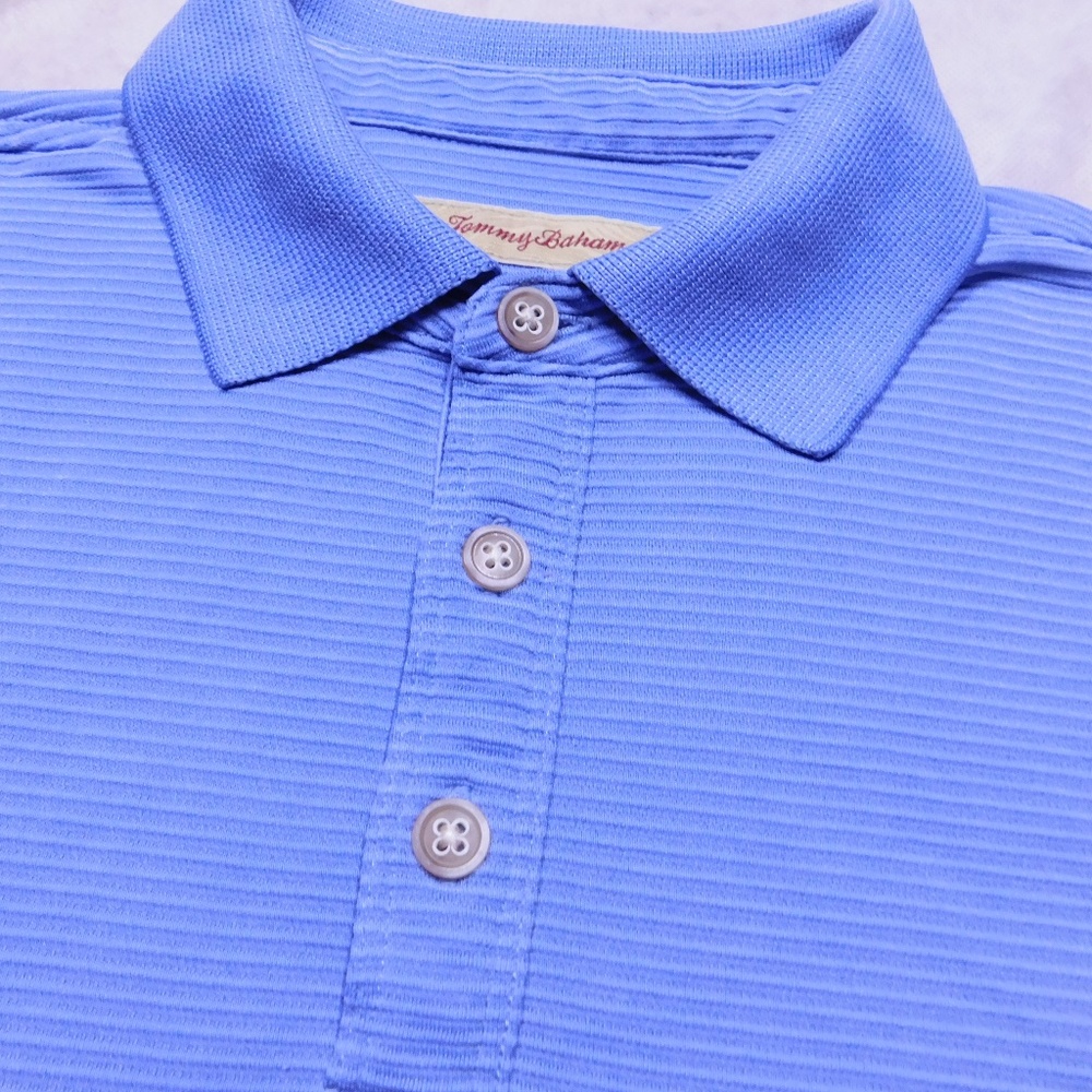 TOMMY BAHAMA POLO RIBBED BLUE MEN (M)